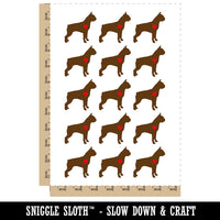 Boston Terrier Dog with Heart Temporary Tattoo Water Resistant Fake Body Art Set Collection (1 Sheet)