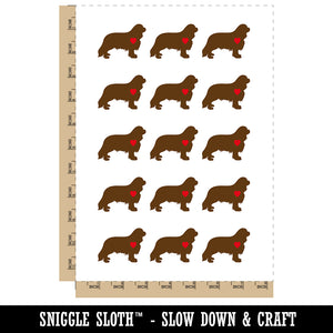 Cavalier King Charles Spaniel Dog with Heart Temporary Tattoo Water Resistant Fake Body Art Set Collection (1 Sheet)