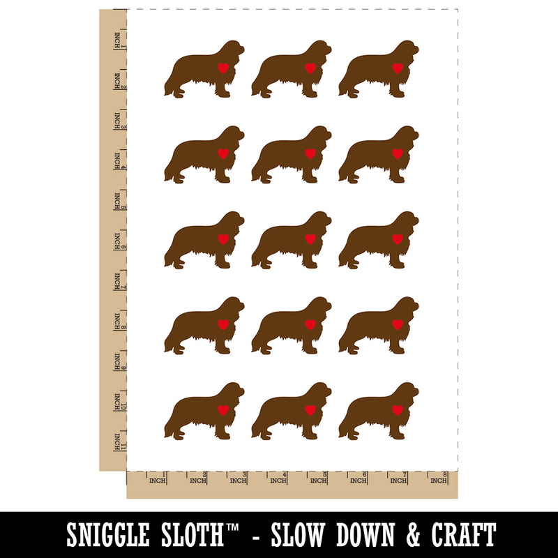 Cavalier King Charles Spaniel Dog with Heart Temporary Tattoo Water Resistant Fake Body Art Set Collection (1 Sheet)