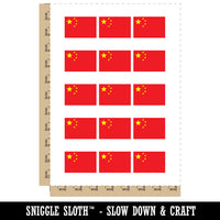 China Flag Temporary Tattoo Water Resistant Fake Body Art Set Collection (1 Sheet)