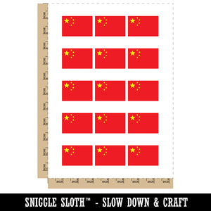 China Flag Temporary Tattoo Water Resistant Fake Body Art Set Collection (1 Sheet)