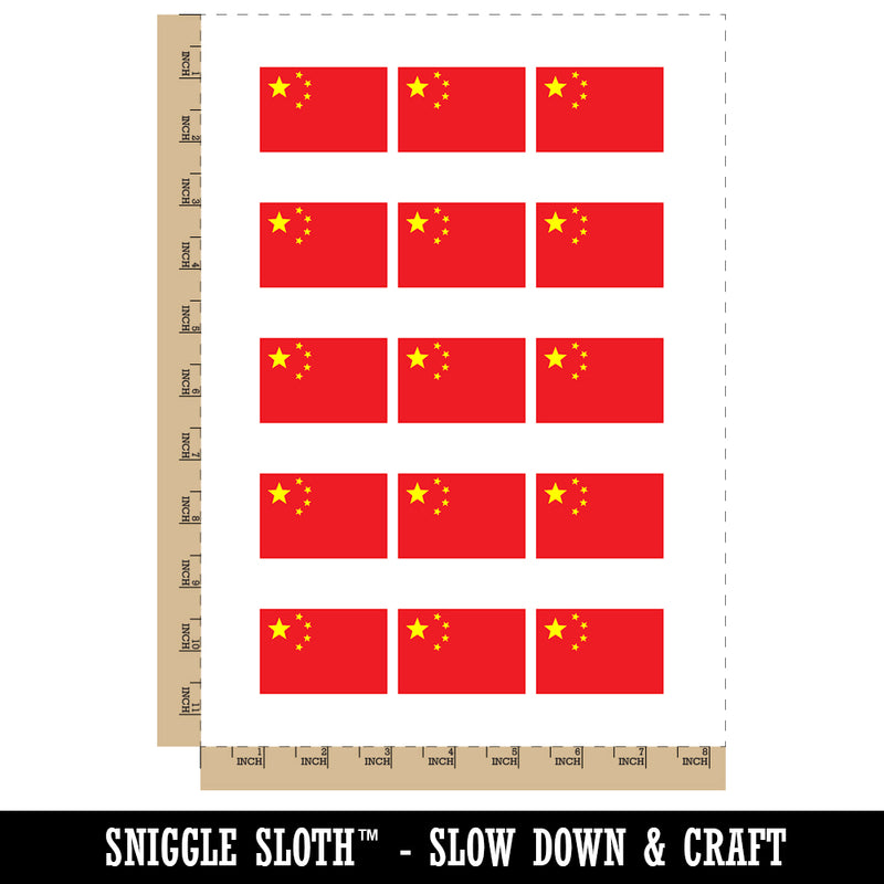 China Flag Temporary Tattoo Water Resistant Fake Body Art Set Collection (1 Sheet)