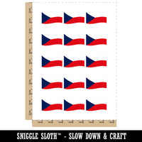 Czech Republic with Waving Flag Cute Temporary Tattoo Water Resistant Fake Body Art Set Collection (1 Sheet)