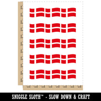 Denmark with Waving Flag Cute Temporary Tattoo Water Resistant Fake Body Art Set Collection (1 Sheet)
