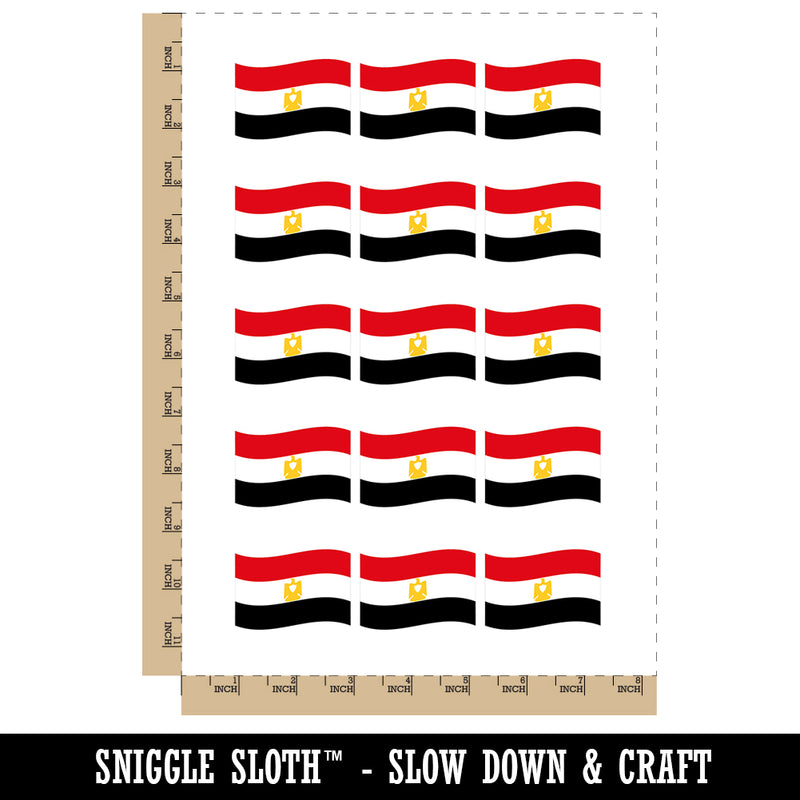 Egypt with Waving Flag Cute Temporary Tattoo Water Resistant Fake Body Art Set Collection (1 Sheet)