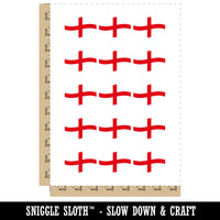 England with Waving Flag Cute Temporary Tattoo Water Resistant Fake Body Art Set Collection (1 Sheet)