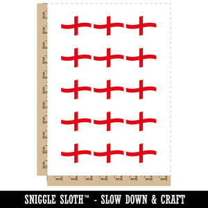 England with Waving Flag Cute Temporary Tattoo Water Resistant Fake Body Art Set Collection (1 Sheet)