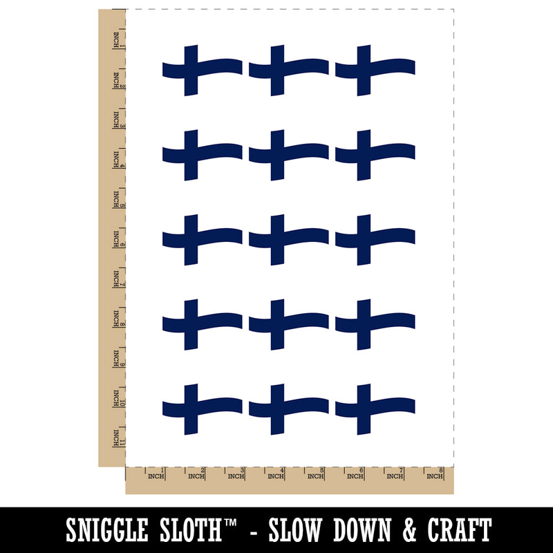 Finland with Waving Flag Cute Temporary Tattoo Water Resistant Fake Body Art Set Collection (1 Sheet)