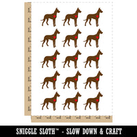Great Dane Dog with Heart Temporary Tattoo Water Resistant Fake Body Art Set Collection (1 Sheet)