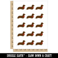 Long Haired Dachshund Dog with Heart Temporary Tattoo Water Resistant Fake Body Art Set Collection (1 Sheet)