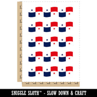 Panama with Waving Flag Cute Temporary Tattoo Water Resistant Fake Body Art Set Collection (1 Sheet)