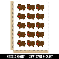 Pekingese Dog with Heart Temporary Tattoo Water Resistant Fake Body Art Set Collection (1 Sheet)