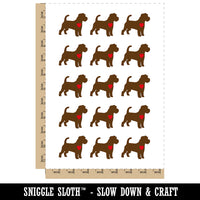 Rough Coated Jack Russell Terrier Parson Dog with Heart Temporary Tattoo Water Resistant Set Collection (1 Sheet)