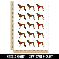Saluki Dog with Heart Temporary Tattoo Water Resistant Fake Body Art Set Collection (1 Sheet)