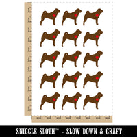 Shar-Pei Dog with Heart Temporary Tattoo Water Resistant Fake Body Art Set Collection (1 Sheet)