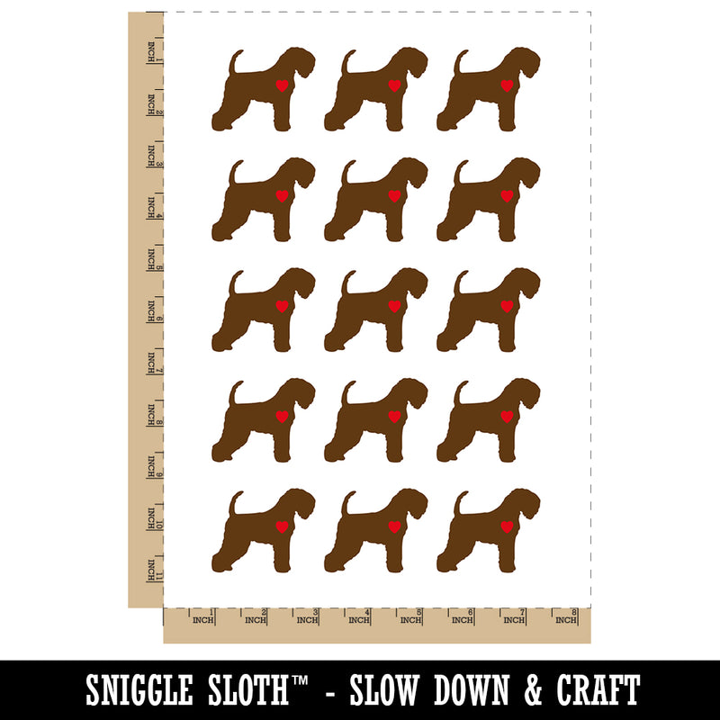 Soft Coated Wheaten Terrier Dog with Heart Temporary Tattoo Water Resistant Fake Body Art Set Collection (1 Sheet)