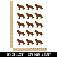 St Bernard Saint Dog with Heart Temporary Tattoo Water Resistant Fake Body Art Set Collection (1 Sheet)