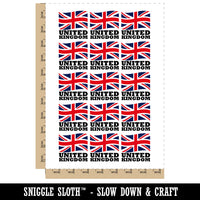 United Kingdom with Waving Flag Union Jack Cute Temporary Tattoo Water Resistant Fake Body Art Set Collection (1 Sheet)