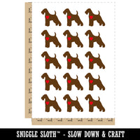 Welsh Terrier Dog with Heart Temporary Tattoo Water Resistant Fake Body Art Set Collection (1 Sheet)