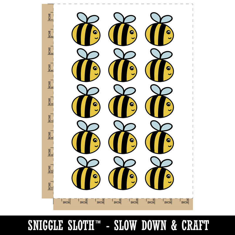 Buzzy Bumble Bee Temporary Tattoo Water Resistant Fake Body Art Set Collection (1 Sheet)