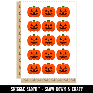 Jack O'Lantern Happy Halloween Pumpkin Temporary Tattoo Water Resistant Fake Body Art Set Collection (1 Sheet)