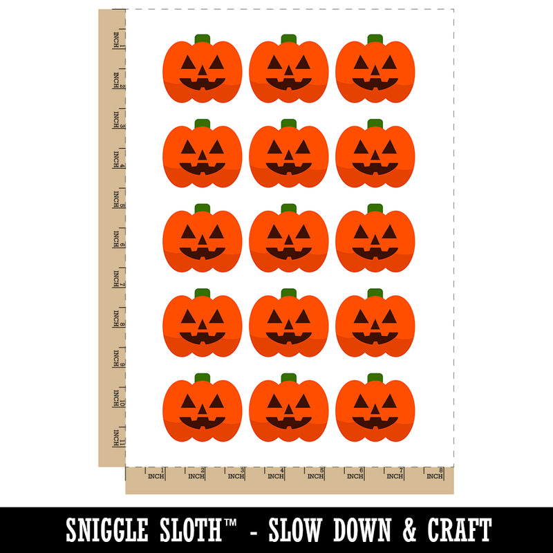 Jack O'Lantern Happy Halloween Pumpkin Temporary Tattoo Water Resistant Fake Body Art Set Collection (1 Sheet)