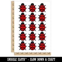 Cute Ladybug Temporary Tattoo Water Resistant Fake Body Art Set Collection (1 Sheet)
