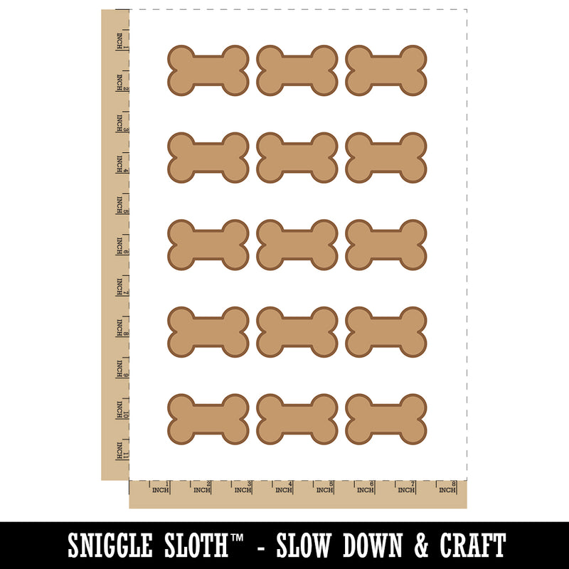Dog Bone Outline Temporary Tattoo Water Resistant Fake Body Art Set Collection (1 Sheet)