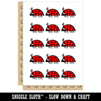 Ladybug On the Move Doodle Temporary Tattoo Water Resistant Fake Body Art Set Collection (1 Sheet)
