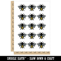 Bee Drawing Temporary Tattoo Water Resistant Fake Body Art Set Collection (1 Sheet)