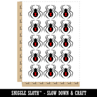 Black Widow Spider Temporary Tattoo Water Resistant Fake Body Art Set Collection (1 Sheet)