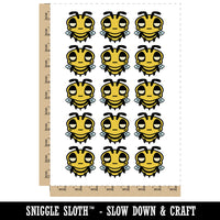 Cute Bee Unamused Temporary Tattoo Water Resistant Fake Body Art Set Collection (1 Sheet)