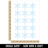 Snowflake Sketch Winter Temporary Tattoo Water Resistant Fake Body Art Set Collection (1 Sheet)
