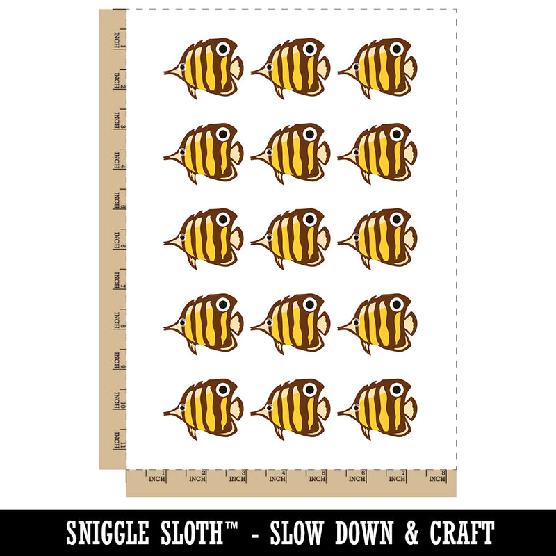 Butterfly Fish Temporary Tattoo Water Resistant Fake Body Art Set Collection (1 Sheet)