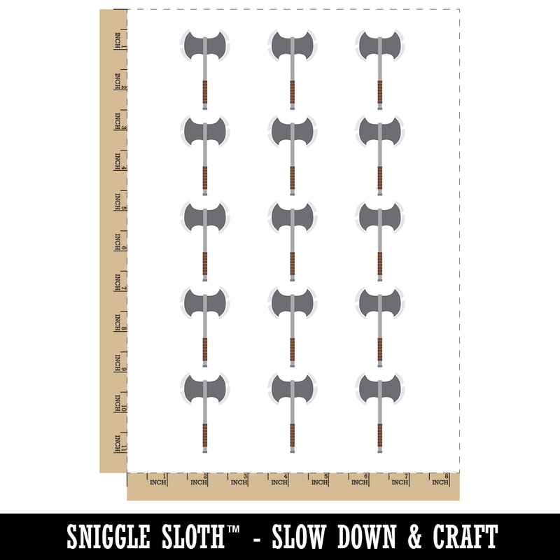 Medieval Battle Axe Temporary Tattoo Water Resistant Fake Body Art Set Collection (1 Sheet)