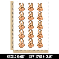 Peace Hand Sign Temporary Tattoo Water Resistant Fake Body Art Set Collection (1 Sheet)