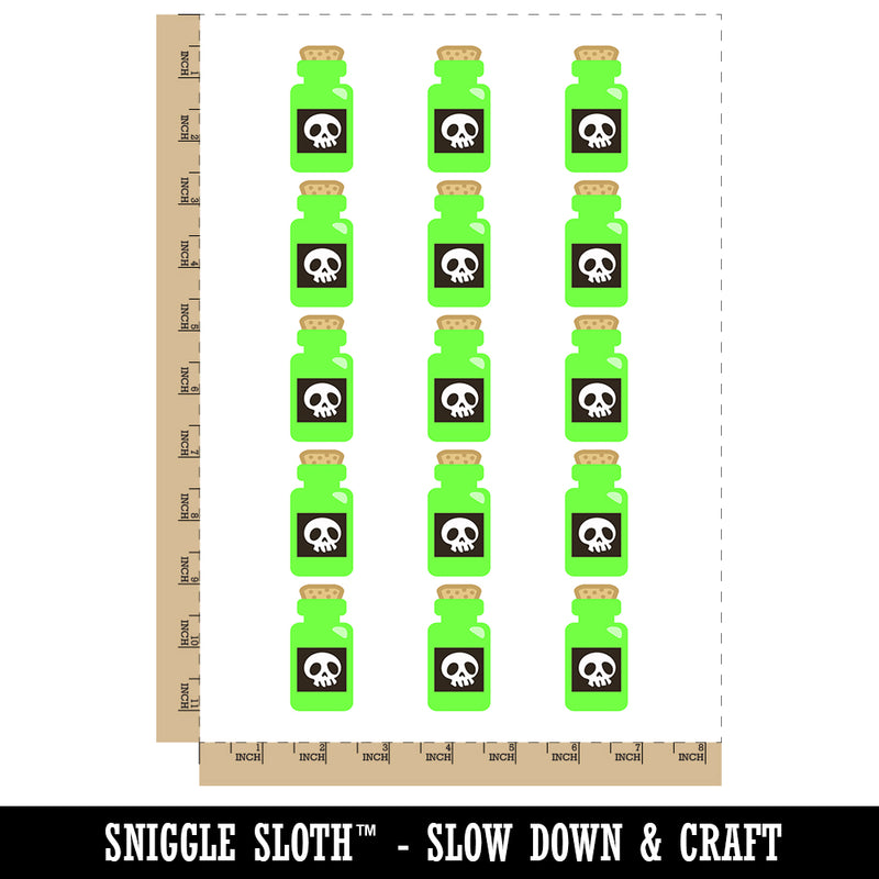 Poison Potion Bottle Temporary Tattoo Water Resistant Fake Body Art Set Collection (1 Sheet)