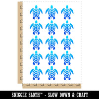 Sea Turtle Tribal Temporary Tattoo Water Resistant Fake Body Art Set Collection (1 Sheet)