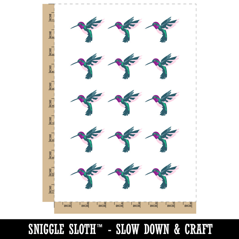 Hummingbird Sketch Temporary Tattoo Water Resistant Fake Body Art Set Collection (1 Sheet)
