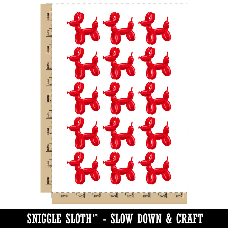 Balloon Animal Dog Temporary Tattoo Water Resistant Fake Body Art Set Collection (1 Sheet)
