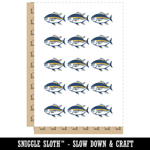 Bluefin Tuna Fish Fishing Temporary Tattoo Water Resistant Fake Body Art Set Collection (1 Sheet)