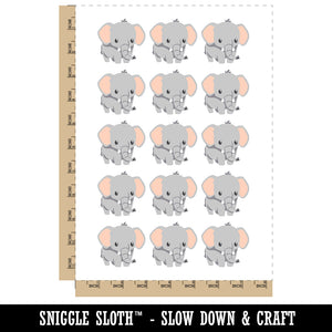 Cute Baby Elephant Temporary Tattoo Water Resistant Fake Body Art Set Collection (1 Sheet)