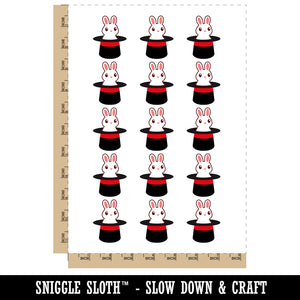 Cute Bunny Rabbit in Magician Hat Temporary Tattoo Water Resistant Fake Body Art Set Collection (1 Sheet)