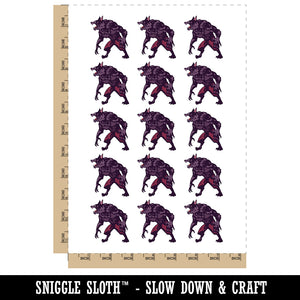 Ferocious Werewolf Monster Halloween Temporary Tattoo Water Resistant Fake Body Art Set Collection (1 Sheet)