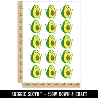 Friendly Avocado Buddy Temporary Tattoo Water Resistant Fake Body Art Set Collection (1 Sheet)