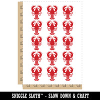 Maine Lobster Silhouette Temporary Tattoo Water Resistant Fake Body Art Set Collection (1 Sheet)