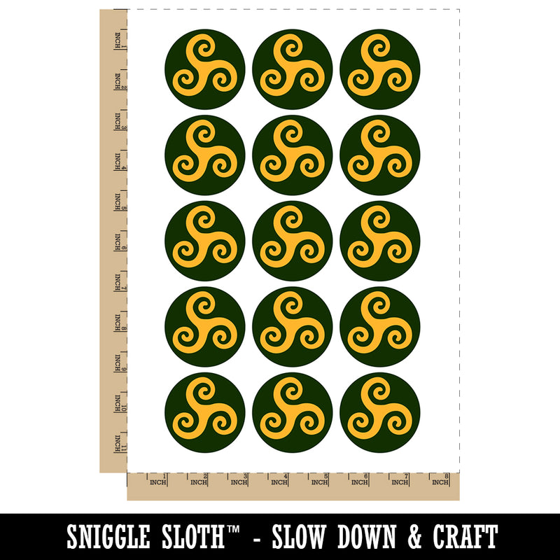 Triskele Triskelion Triple Spiral Celtic Symbol Temporary Tattoo Water Resistant Fake Body Art Set Collection (1 Sheet)