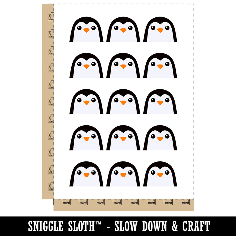Peeking Penguin Temporary Tattoo Water Resistant Fake Body Art Set Collection (1 Sheet)