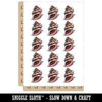 Conch Sea Shell Ocean Beach Tropical Temporary Tattoo Water Resistant Fake Body Art Set Collection (1 Sheet)