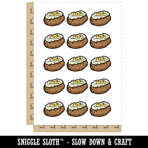 Hot Baked Potato with Chives and Butter Temporary Tattoo Water Resistant Fake Body Art Set Collection (1 Sheet)